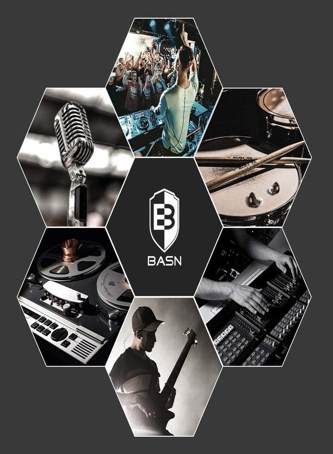 BASN Professional in Ear Monitor Headphones for Singers Drummers Musicians with MMCX Connector IEM Earphones (Pro Clear Black) - Image 5