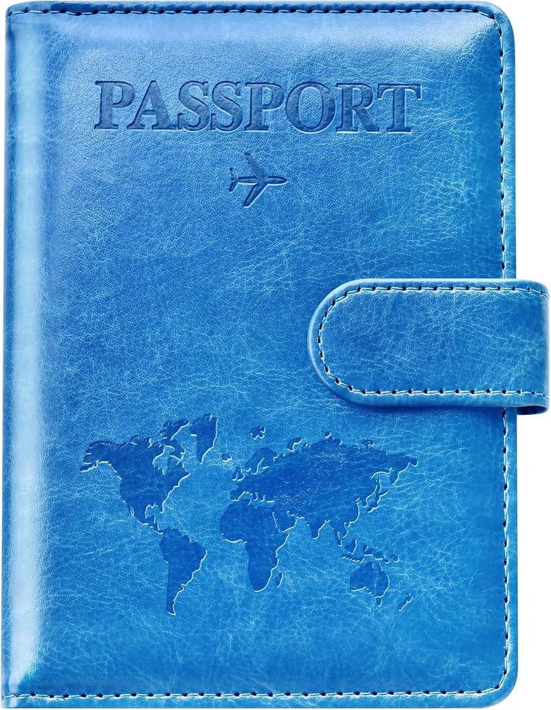 Eoehro Passport Holder for Travel Essentials, Passport Wallet Cover Case for Travel Must Haves Accessories,Passport Book Holders for Women and Men(blue) - Image 1