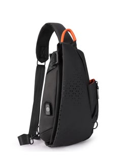 Anti-Theft Crossbody Sling Bag for Men Women,Small Backpack One Shoulder Bag, Chest Bag Sling Backpack Water Resistant(Black)