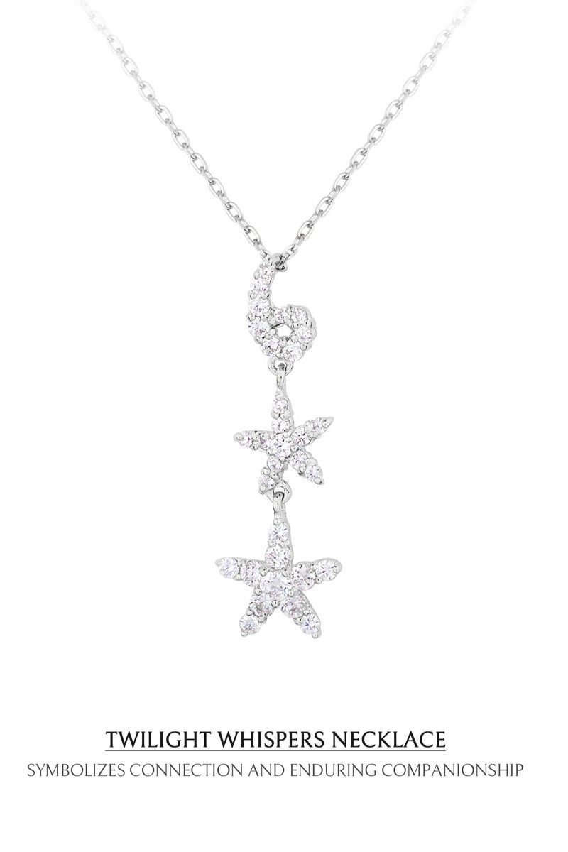 AWNL Twilight Whispers Necklace for Women – Pendant with White Zirconia Gemstone and Sterling Silver, Middle East Exclusive Collection - Image 4