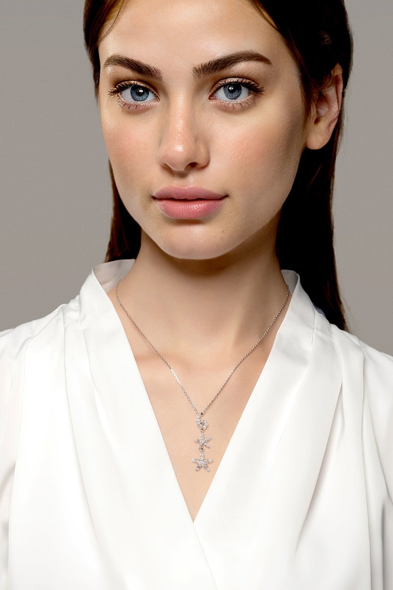 AWNL Twilight Whispers Necklace for Women – Pendant with White Zirconia Gemstone and Sterling Silver, Middle East Exclusive Collection - Image 3