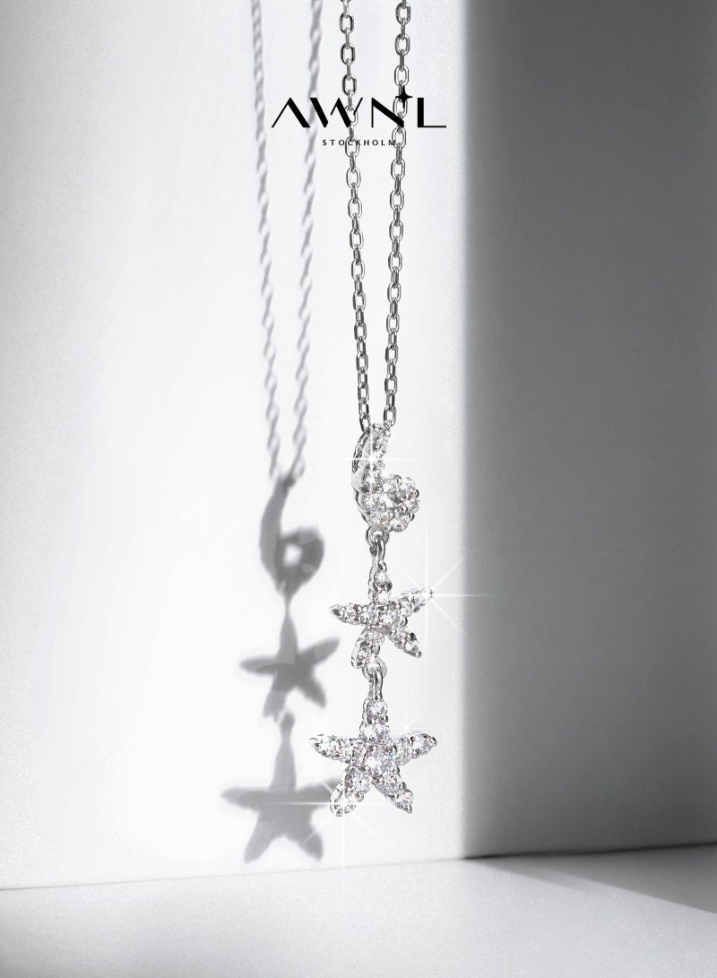 AWNL Twilight Whispers Necklace for Women – Pendant with White Zirconia Gemstone and Sterling Silver, Middle East Exclusive Collection - Image 1