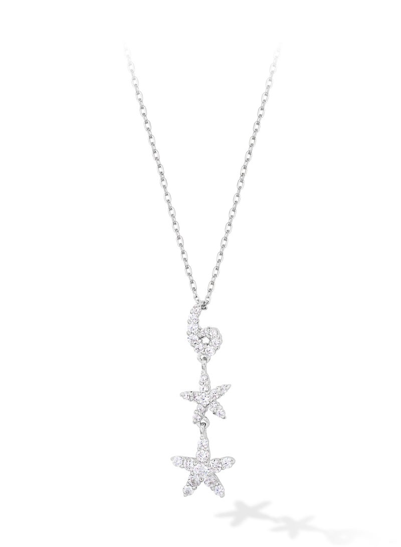 AWNL Twilight Whispers Necklace for Women – Pendant with White Zirconia Gemstone and Sterling Silver, Middle East Exclusive Collection - Image 2