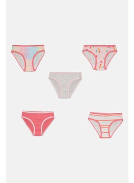 Levi's Kids Girl 5 Pack Striped Bikini Underwear, Pink  - Image 3