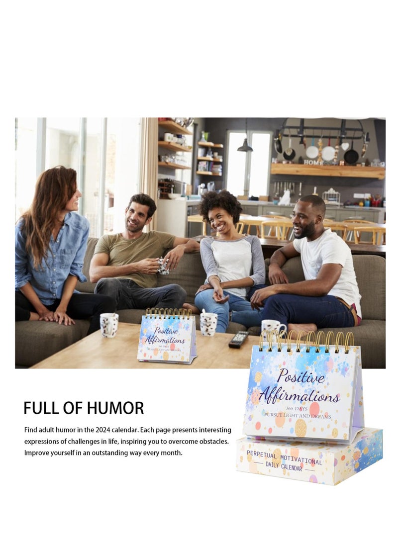 SYOSI - Motivational Calendar 2024, Motivational Calendar with Daily Inspirational Quotes, Positive and Creative Desk Gifts, Non-Fading Glossy Ink, Vertical Motivational Decor for Classroom - Image 1
