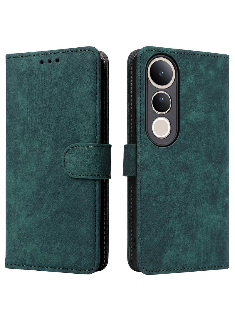 For Vivo V50 Lite Flip Cover with Detachable lanyard, PU Leather Full Body Protection Shockproof Flip Mobile Phone Case, RFID Anti-theft Brush Folio Wallet Case  - Image 3
