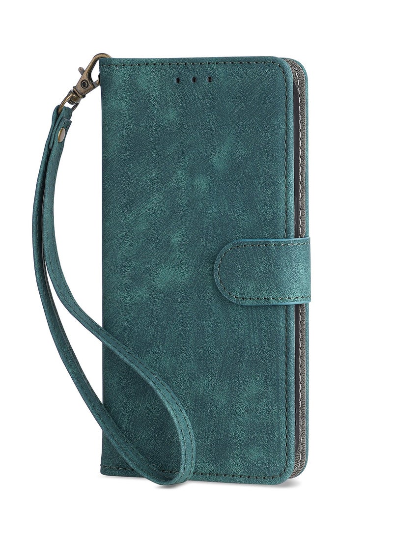 For Vivo V50 Lite Flip Cover with Detachable lanyard, PU Leather Full Body Protection Shockproof Flip Mobile Phone Case, RFID Anti-theft Brush Folio Wallet Case  - Image 4