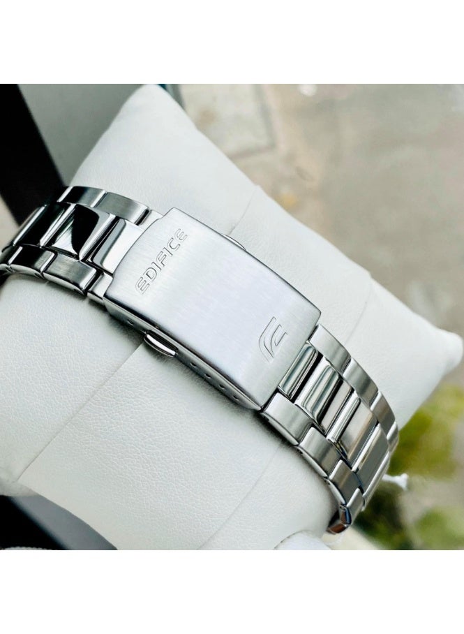 Casio Edifice EFV-570D-2AVUDF Men's Chronograph Watch, Blue Dial, Stainless Steel Band, 100M Water Resistant - Image 5