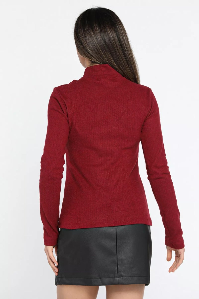Gülseli Half Turtleneck Ribbed Body Blouse - Image 3