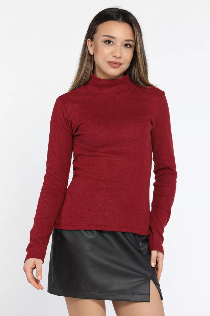 Gülseli Half Turtleneck Ribbed Body Blouse - Image 2