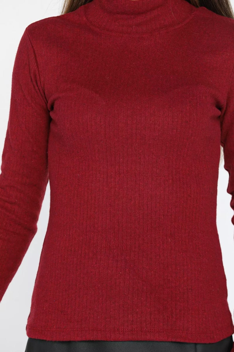 Gülseli Half Turtleneck Ribbed Body Blouse - Image 4