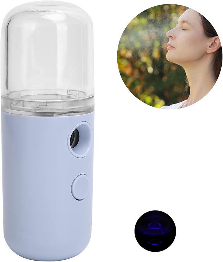 بخاخ الوجه المحمول باللون البنفسجي الفاتح القابل لإعادة الشحن لترطيب الوجه والمكياج - Image 5