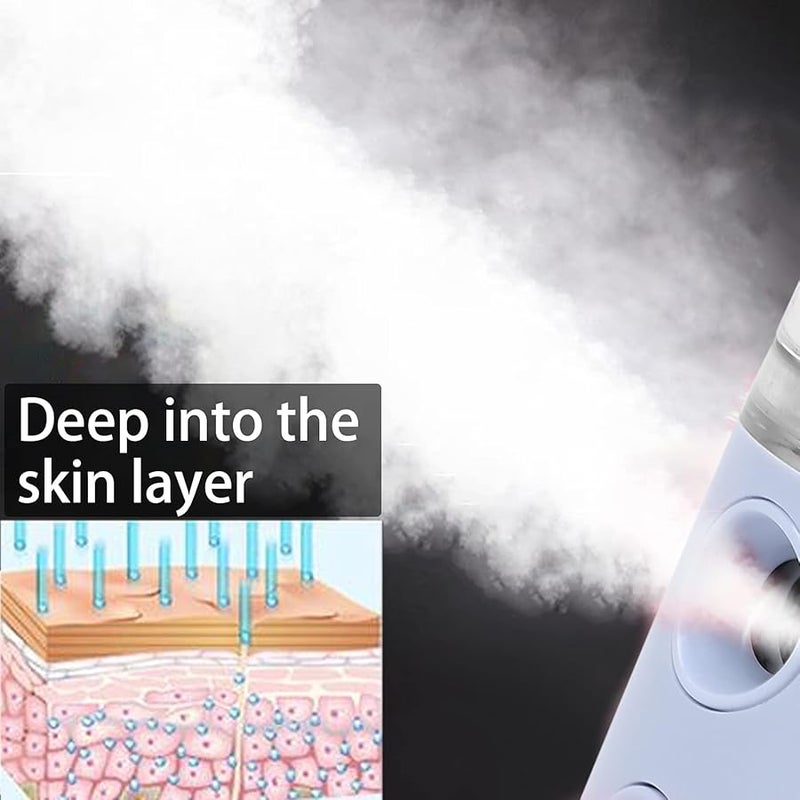 بخاخ الوجه المحمول باللون البنفسجي الفاتح القابل لإعادة الشحن لترطيب الوجه والمكياج - Image 3