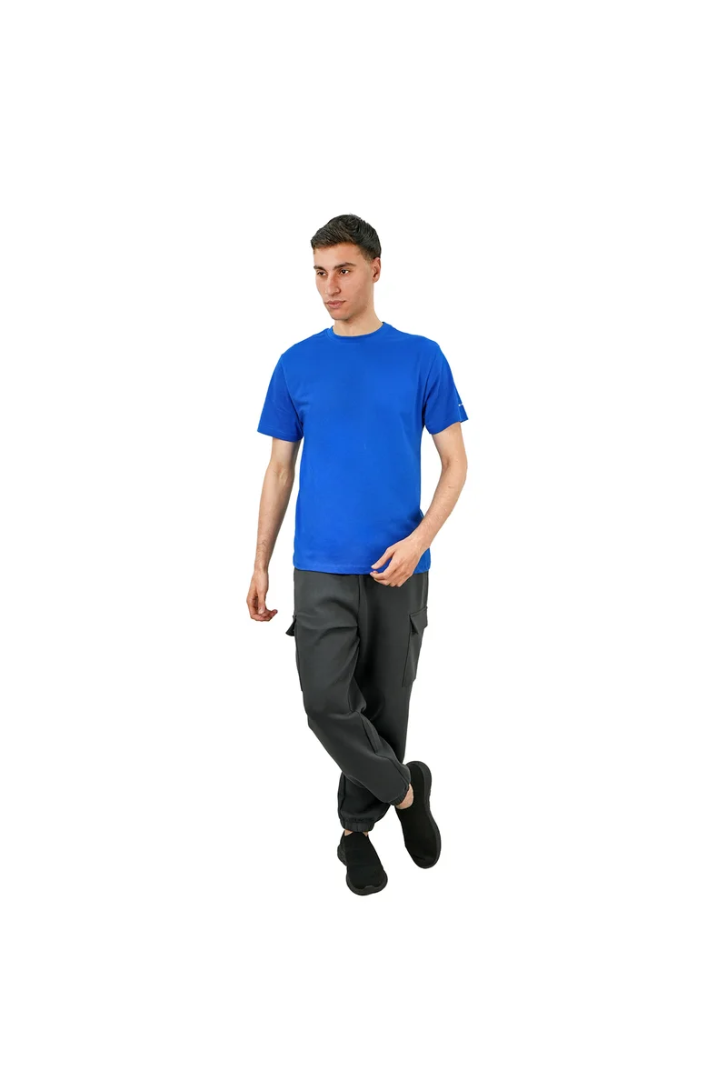 GIORDANO Blue Crew Neck T-Shirt for Men