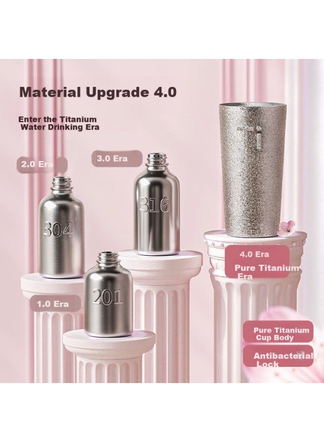 Vanow Pure Titanium Coffee Mug For Women, High-End Graduation Gift For Female Teachers, Stylish Straw Insulated Cup, Portable Water Tumbler - Image 2