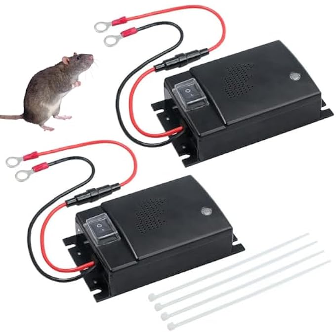 rayihni Marten Deterrent Car, 2 x Marten Repellent Car with 12 V Battery Connection, Marten Deterrent Car for Engine Compartment, Mader Repellent, Marten Protection for Car, Marten Ultrasound, - Image 2