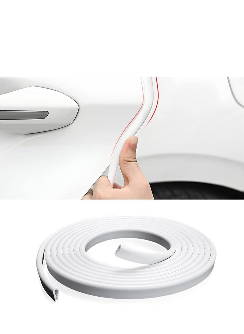 KASTWAVE Car Door Edge Guards 5m White Sealed Door Edge Protection Anti-Collision Protector Strips Guards Anti-Scratch Trim Molding Auto Accessories Universal for Most Cars - Image 1
