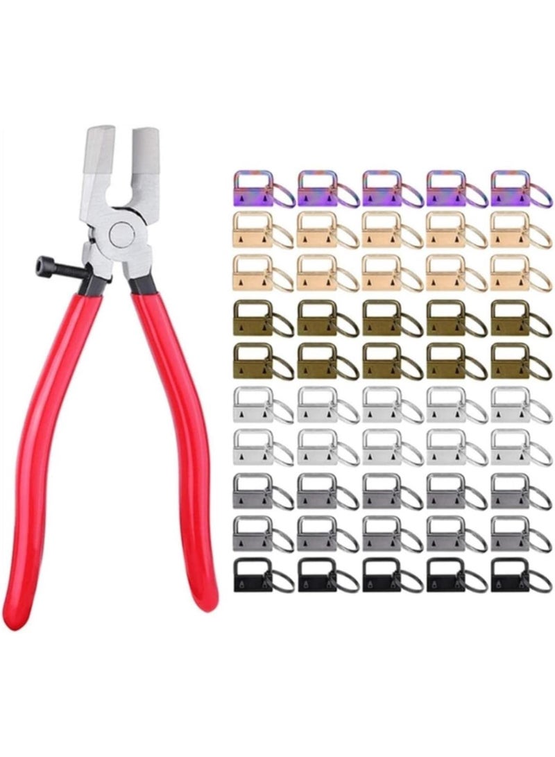 GGOOT 51BD Lanyard Keychain Hardware with Key Fob Pliers Tool for Wristlet Key Lanyard Key Chain Making Hardware Suppliesory-50Pcs - Image 1
