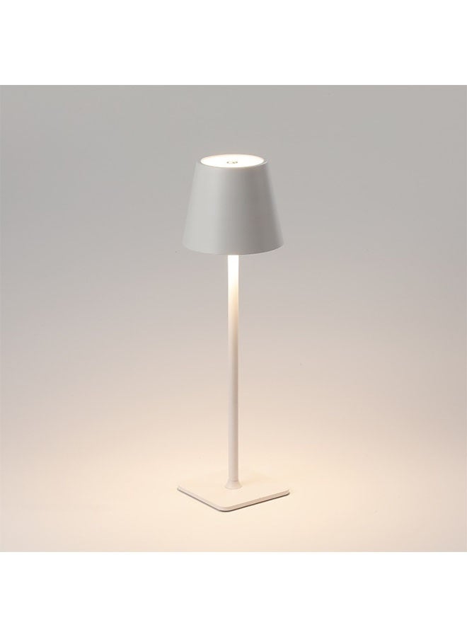 Cordless Table Lamp LED Desk Lamp，Portable LED Desk Lamp, 1200mAh Battery Operated, 3 Color Stepless Dimming Up, for Restaurant/Bedroom/Bars/Outdoor Party/Camping/Coffee Shop Atmosphere Night Light(White) - Image 1