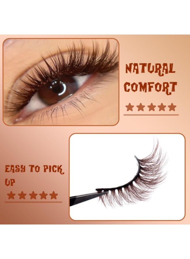 لاشز إم دي رموش صناعية بنية طبيعية - رموش صناعية سداسية الأبعاد بمظهر طبيعي ورقيق، قابلة لإعادة الاستخدام، عبوة من 7 أزواج. - Image 2