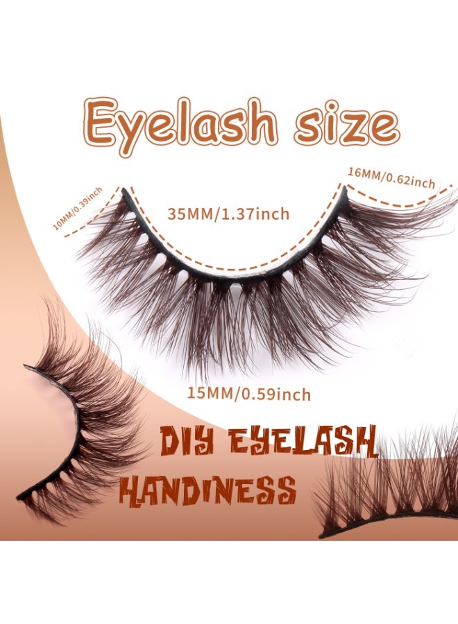 لاشز إم دي رموش صناعية بنية طبيعية - رموش صناعية سداسية الأبعاد بمظهر طبيعي ورقيق، قابلة لإعادة الاستخدام، عبوة من 7 أزواج. - Image 3