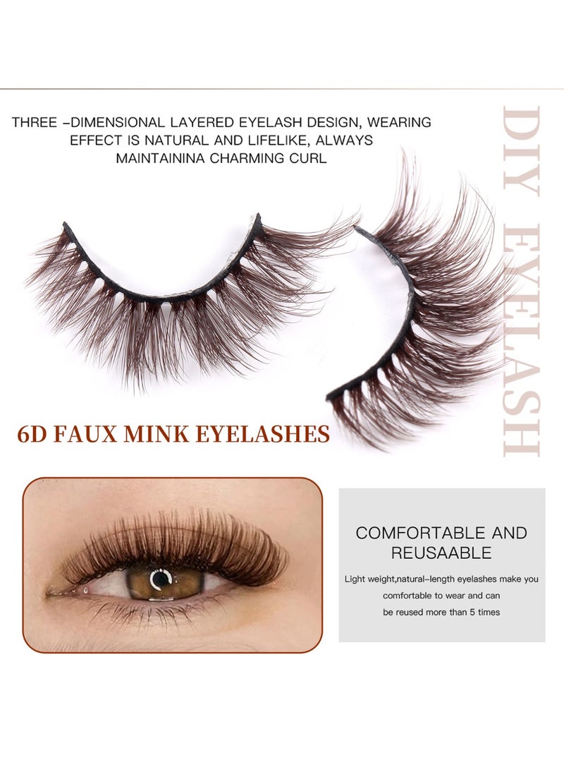 لاشز إم دي رموش صناعية بنية طبيعية - رموش صناعية سداسية الأبعاد بمظهر طبيعي ورقيق، قابلة لإعادة الاستخدام، عبوة من 7 أزواج. - Image 4