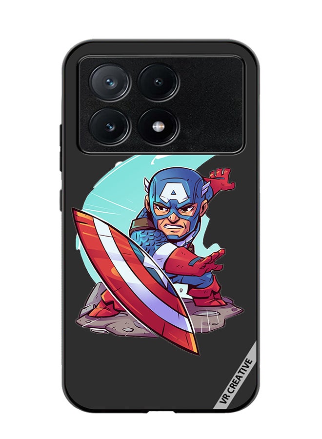 VR CREATIVE Protective Case Cover For Xiaomi Poco X6 Pro Superhero Captain America Design Multicolour - Image 1