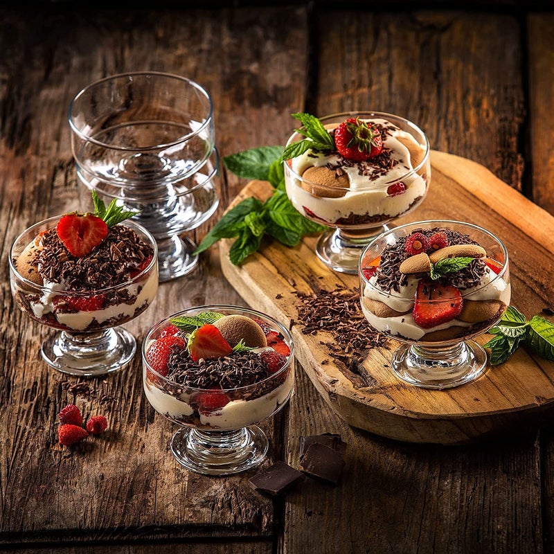 YZM YZM 300ML Ice Cream Glasses Cups Dishes for Desserts MilkshakeFruit and Pudding Glass Serving Bowls Perfect for Home Restaurants and Parties Dishwasher Safe SAT of 4  - Image 2
