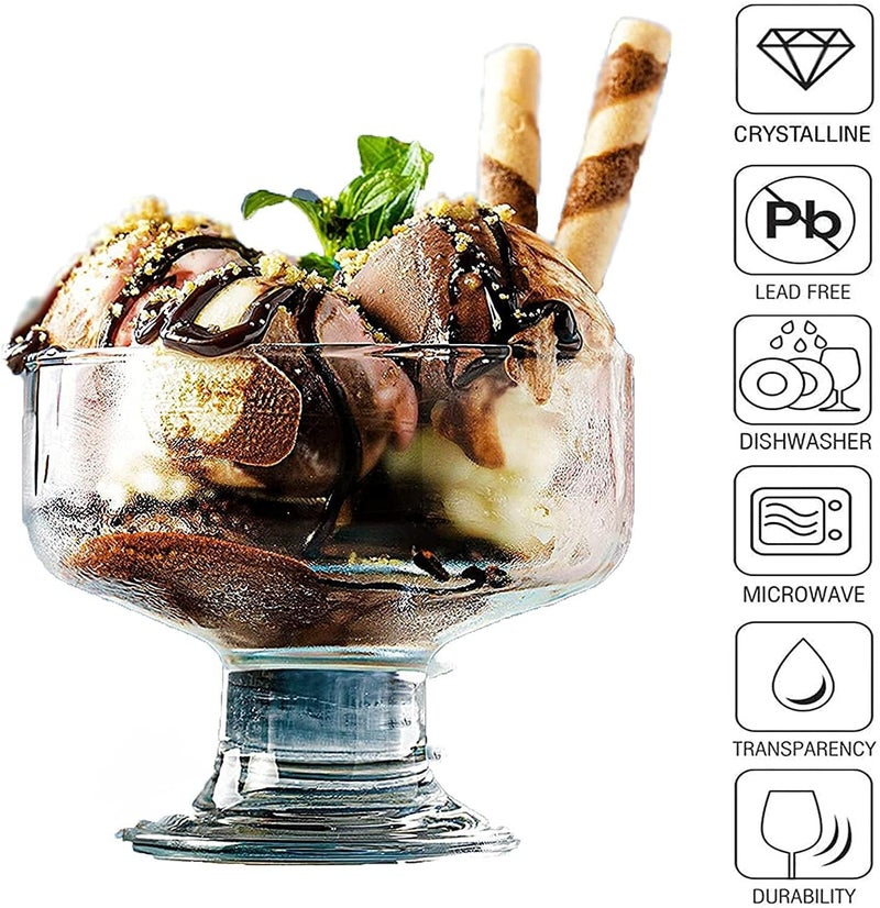 YZM YZM 300ML Ice Cream Glasses Cups Dishes for Desserts MilkshakeFruit and Pudding Glass Serving Bowls Perfect for Home Restaurants and Parties Dishwasher Safe SAT of 4  - Image 5