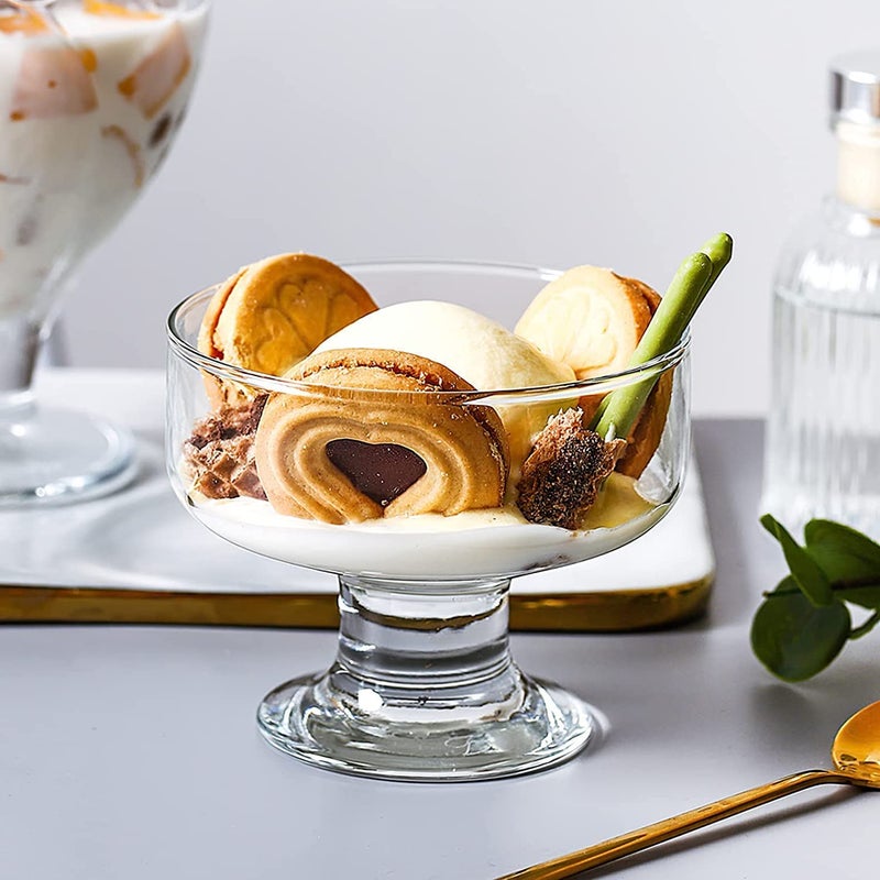 YZM YZM 300ML Ice Cream Glasses Cups Dishes for Desserts MilkshakeFruit and Pudding Glass Serving Bowls Perfect for Home Restaurants and Parties Dishwasher Safe SAT of 4  - Image 4