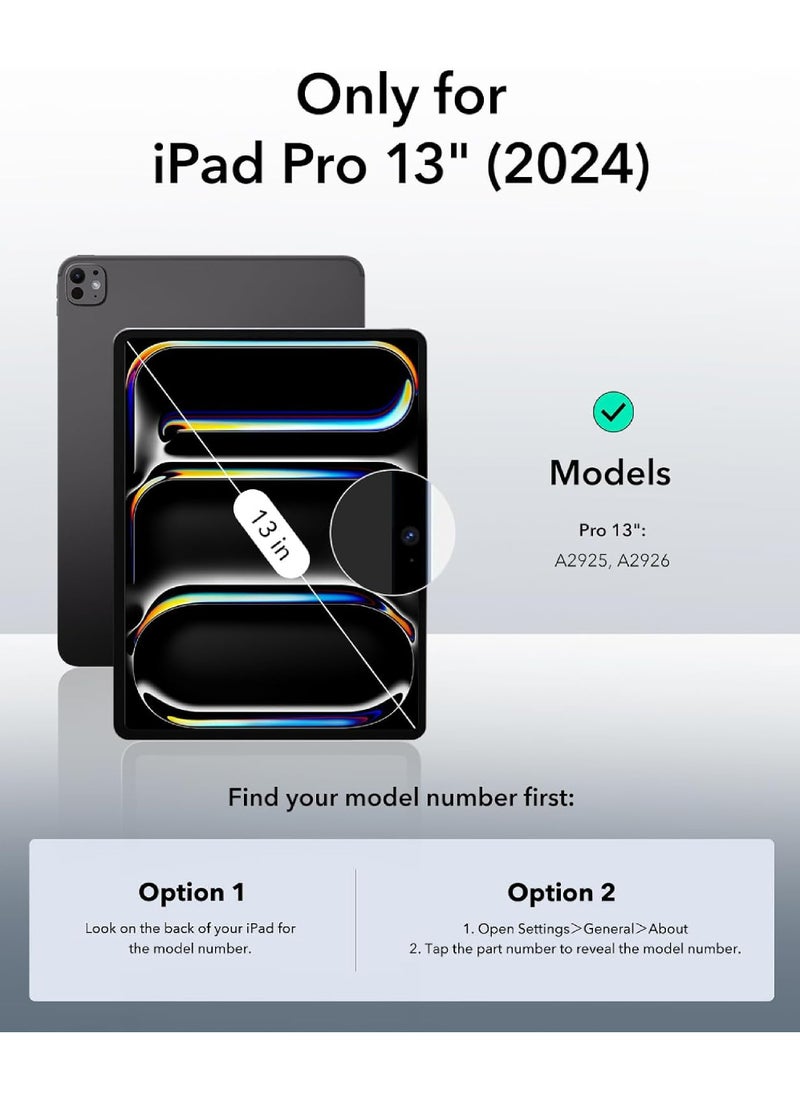 Rock Pow - Cover Case for iPad Pro 13 Inch M4 2024 Case with Pencil Holder 2024 (M4/7th Gen), 2024 iPad Pro M4 13 Inch Case [Support Pencil Pro and Pencil (USB-C)] Support Touch ID and Auto Wake/Sleep - Image 1