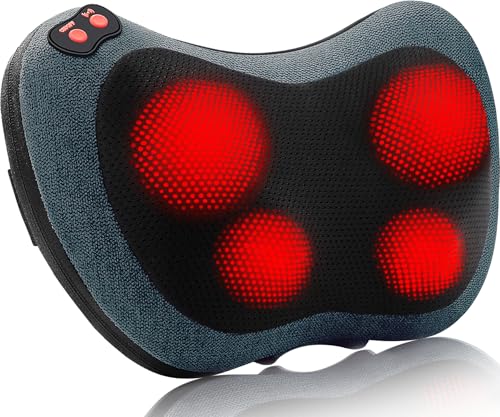 Papillon Neck MassagerShiatsu Electric Back Massager with HeatNeck Back Pain Relief Gifts for MomDadWomenMenDeep Tissue Kneading Massage Pillow for ShoulderLegsFootBody Muscle Fatigue Relief