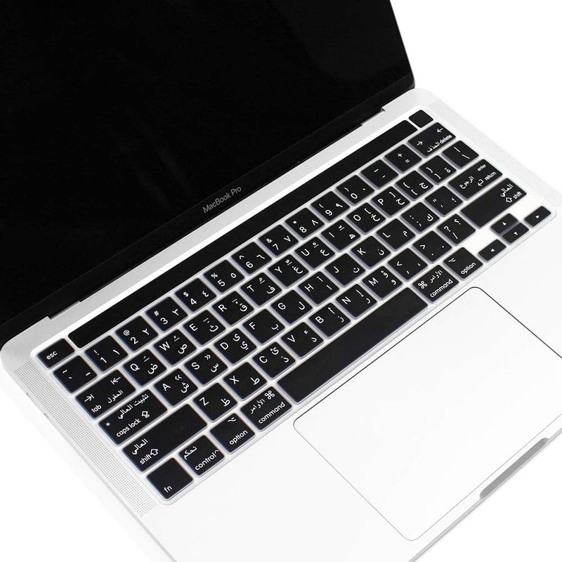 ProElife Ultra Thin Arabic Keyboard Cover Skin for MacBook Pro 13 Inch 2022 2021 2020 (Apple M2 Chip/Apple M1 Chip A2338/A2289/A2251) and 2019 MacBook Pro 16 Inch (Model A2141) Protector (Black) - Image 3