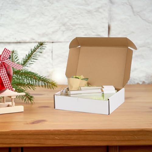 PHAREGE 8x6x2 Inch Shipping Boxes 25 Pack White, Tab Lock Tuck Top Mailer Boxes for Packaging Small Business, Cardboard Gift Boxes for Wrapping Mailing Present - Image 3