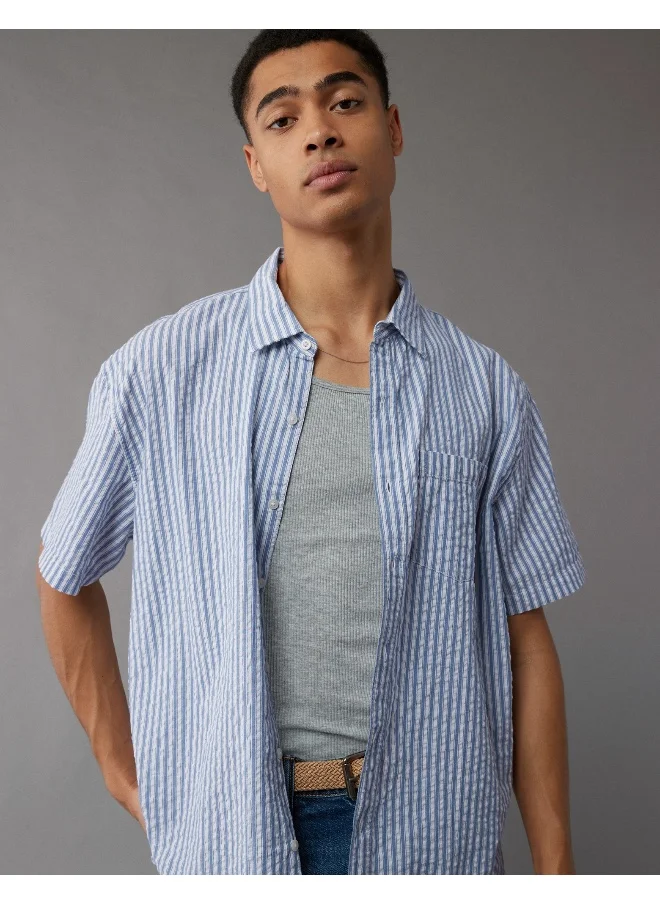 American Eagle Stripe Detailed Regular Fit Poolside Shirt