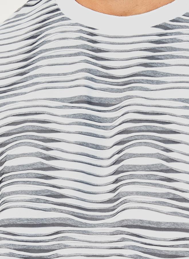 Styli Striped Wave Knit Boxy T-Shirt  - Image 3