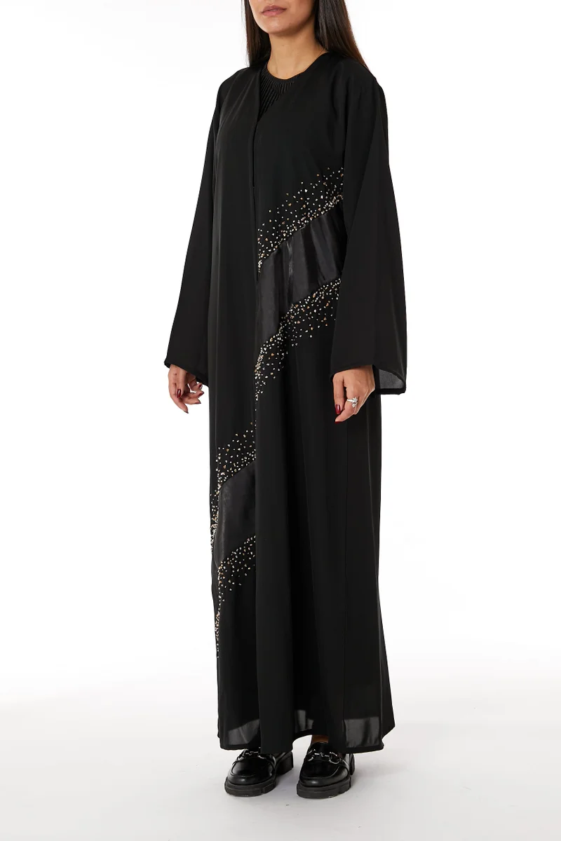 Moistreet Embellished Flared Sleeve Abaya