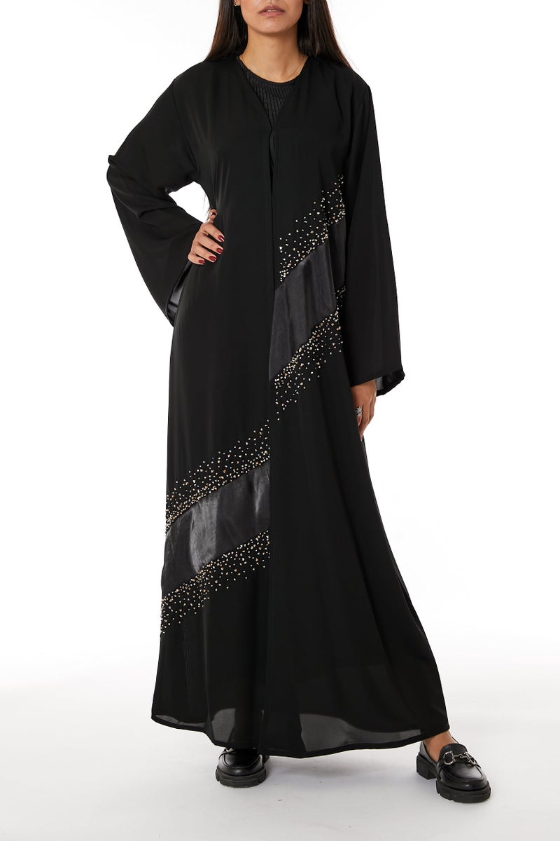 Moistreet Embellished Flared Sleeve Abaya - Image 5