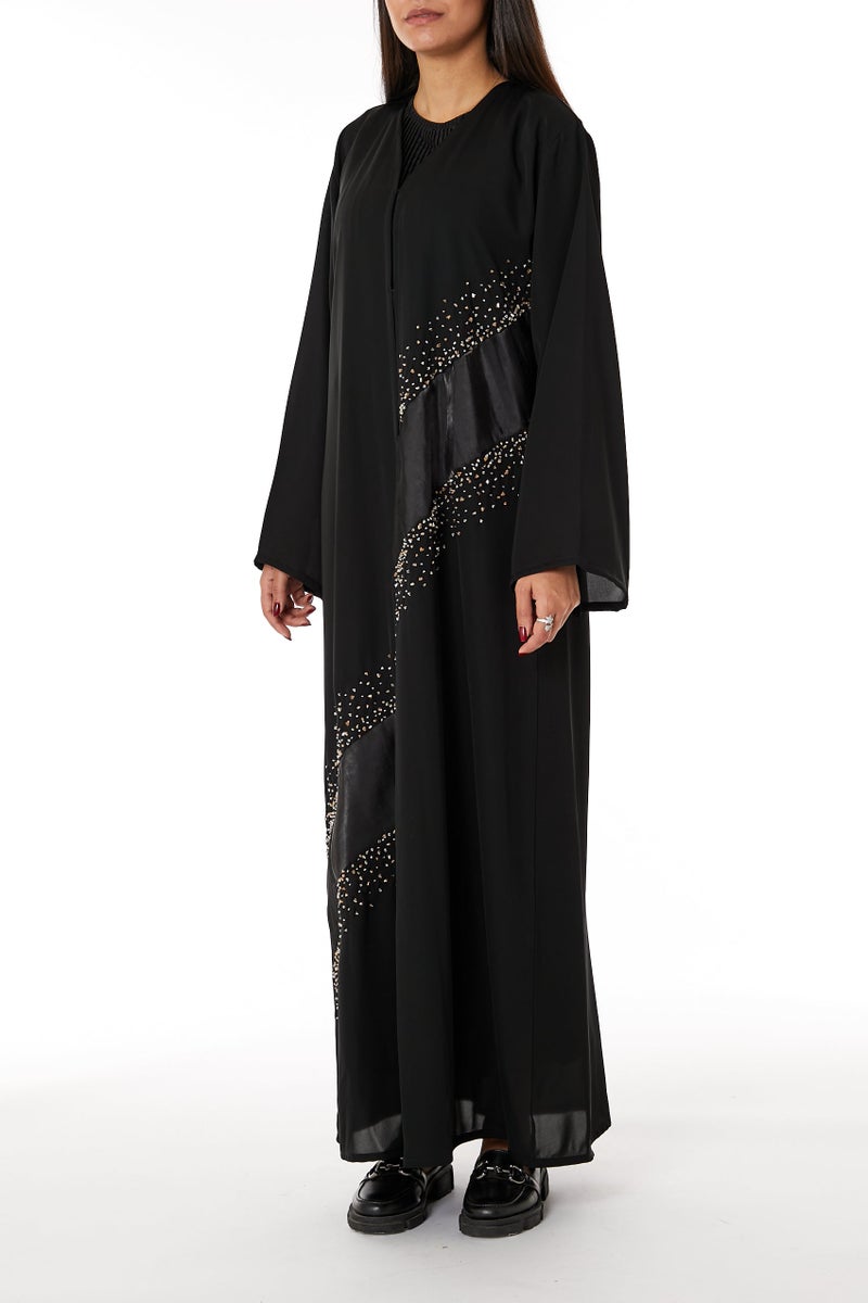 Moistreet Embellished Flared Sleeve Abaya - Image 2