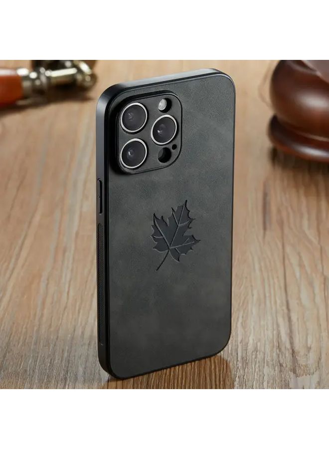 Deep Blue Ultra Slim Luxury Faux Leather Phone Case for iPhone 13 Pro Max - Image 5