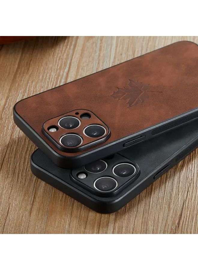 Deep Blue Ultra Slim Luxury Faux Leather Phone Case for iPhone 13 Pro Max - Image 4