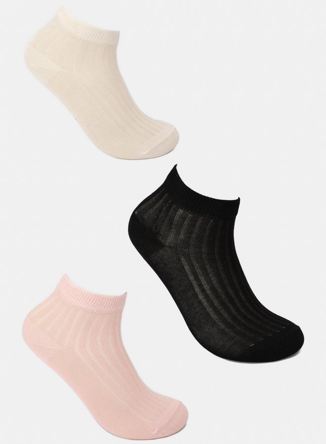 Carina Girly Ribbed Socks - 3 Pairs - Image 1