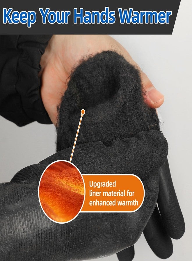 Schwer 2 Pairs Waterproof Work Gloves with Insulated Double Latex Coated, Super Grip for Gardening, Car and Fish Cleaning (L) - Image 4