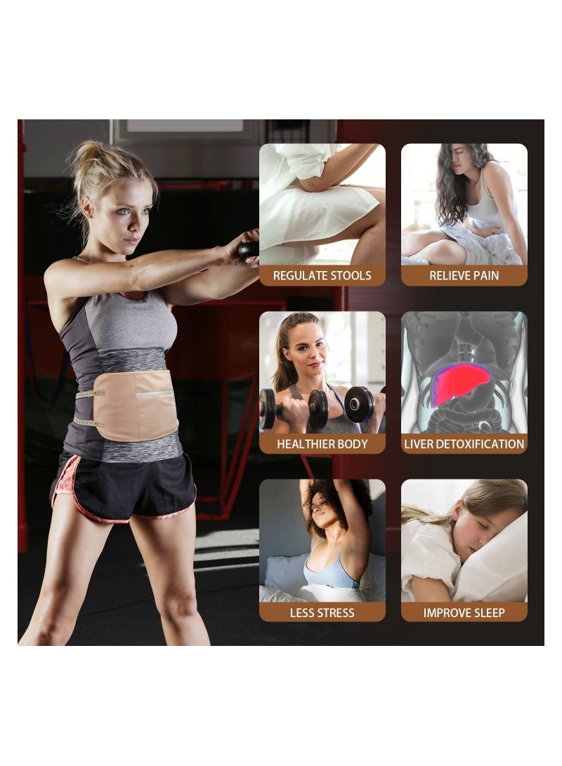 SYOSI Castor Oil Pack, TPU Castor Oil Pack Preventing Leakage Waistband Compress, Reusable Castor Oil Kit Wrap for Liver (Castoroil Not Included) - Image 1