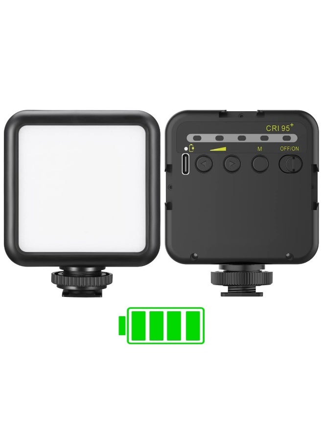 3000mAh LED Video Light w 3 Cold Shoe, Rechargeable Soft Light Panel, Portable Photography Lighting for DJI OSMO Sony DSLR Canon Camera GoPro Vlogging
