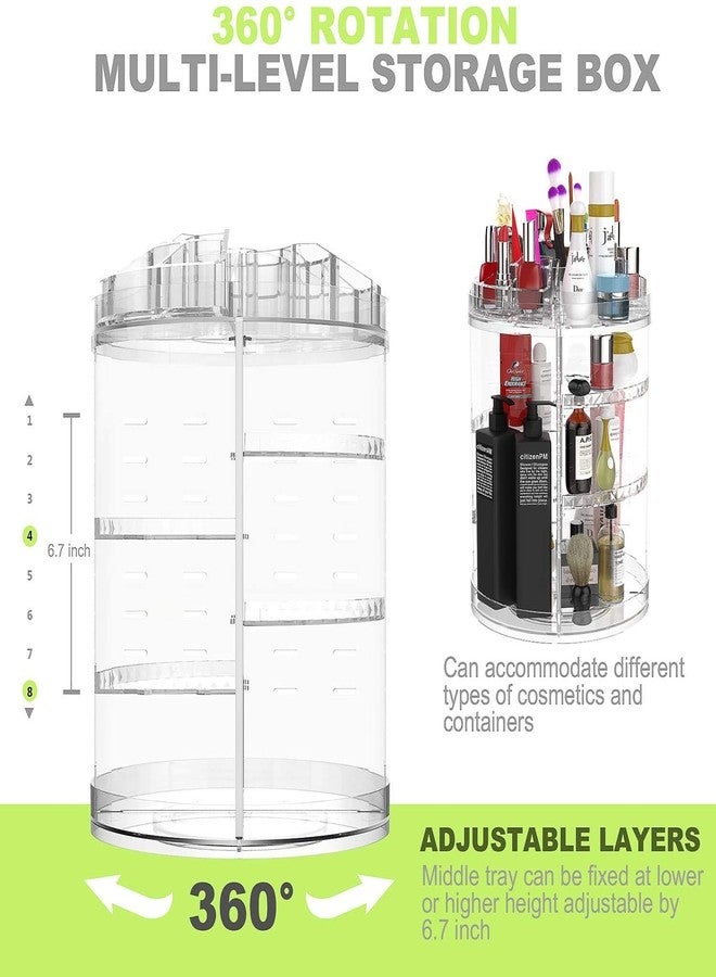 Boxalls Makeup Organizer Rotating, 8-Layer Large Capacity Cosmetics Organizer, 360 Adjustable Skincare Spinning Stand, Clear Makeup Carousel for Vanity, Countertop -Plus Size - Image 2