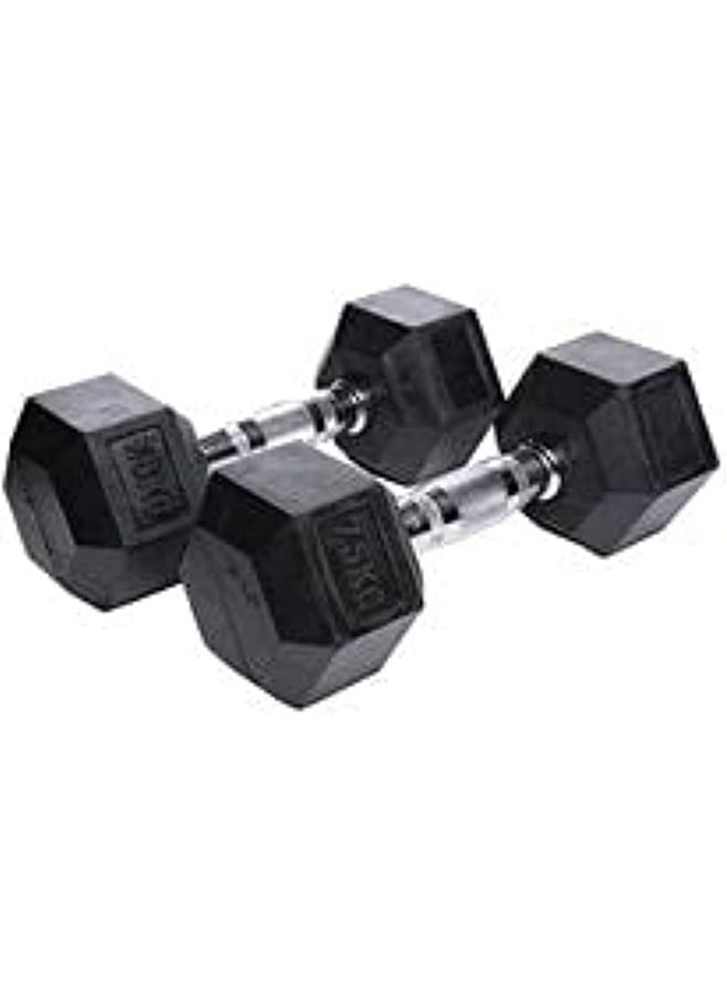 Miracle Fitness Miracle Fitness Hex Rubber Dumbbell - 2 Pieces / 15kg - 7.5 kg Set  - Image 2