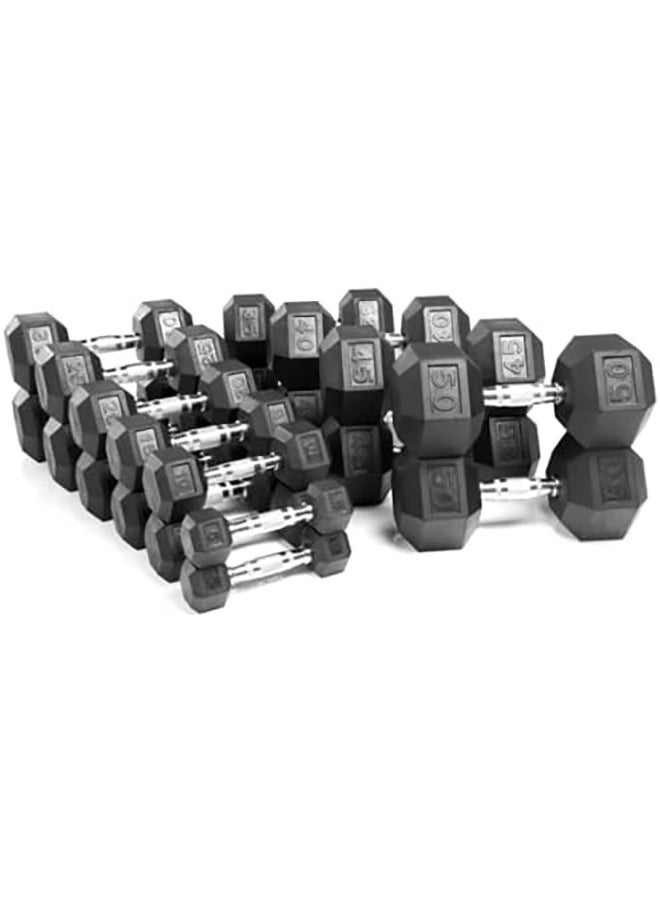 Miracle Fitness Miracle Fitness Hex Rubber Dumbbell - 2 Pieces / 15kg - 7.5 kg Set  - Image 4