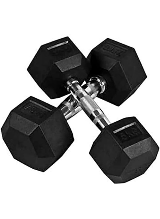 Miracle Fitness Miracle Fitness Hex Rubber Dumbbell - 2 Pieces / 15kg - 7.5 kg Set  - Image 1