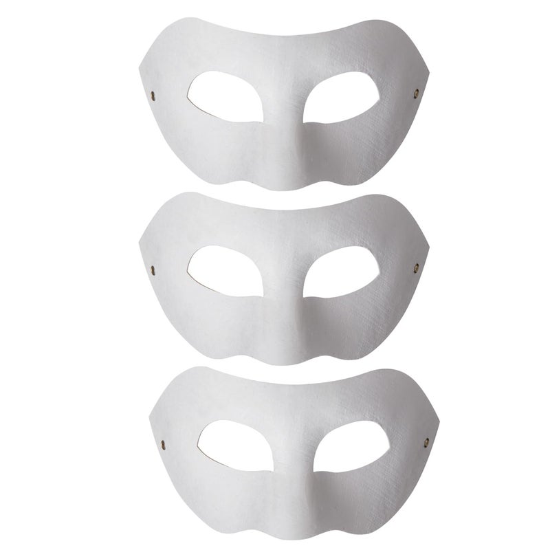 Liatunou 3 Pack Paper Mache Masks,White DIY Masquerade Masks,Paintable Paper Mask for Halloween Cosplay Parties,Mardi Gras,Artistic Projects - Image 1